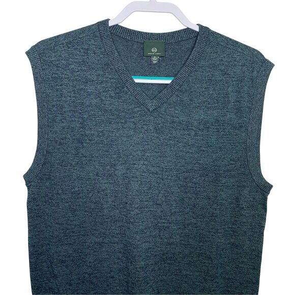 AG Adriano Goldschmied Sweater Vest Mens M Blue Cashmere Blend V-Neck Preppy NEW - Picture 4 of 9
